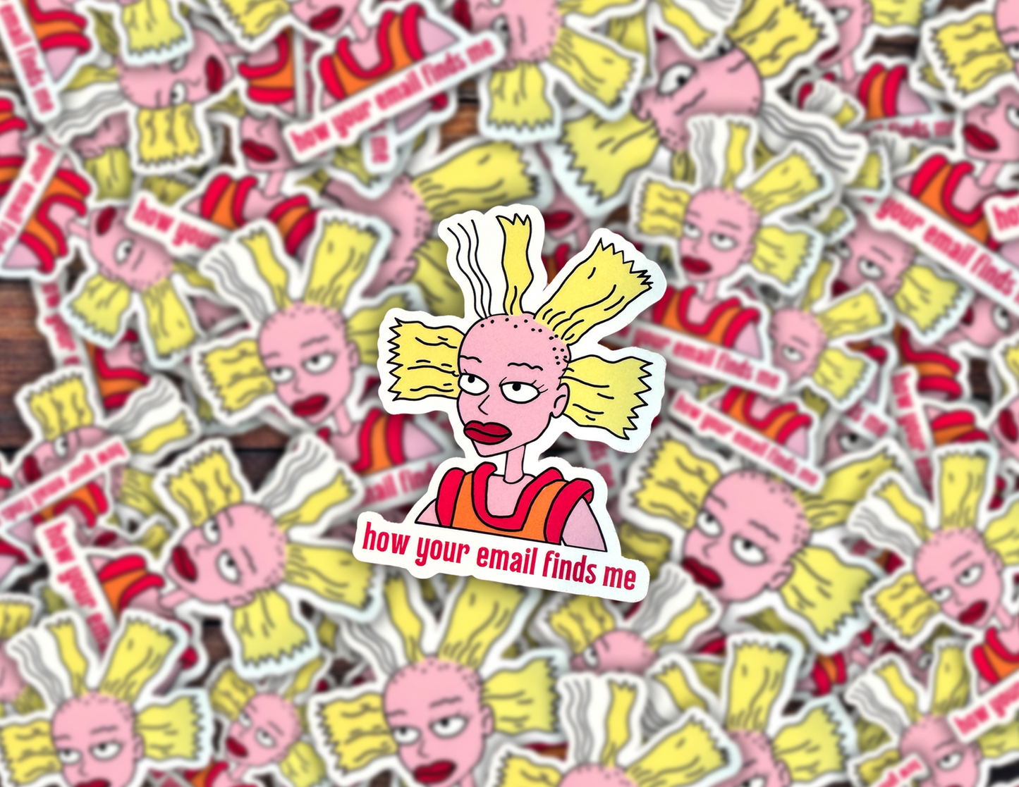 How Your Email Finds Me Vinyl Sticker – Cynthia from Rugrats Tiktok Meme Work From Home Decal for Laptops and Workspaces Relatable