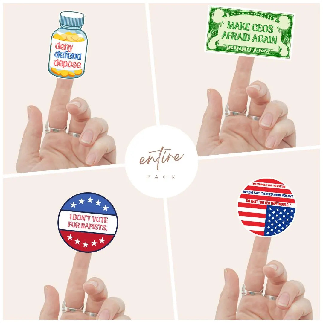 Liberal Sticker Starter Pack | Stickers for Change & Activism | Progressive Leftish Wealth Inequality Anti-capitalist Social Justice Gift