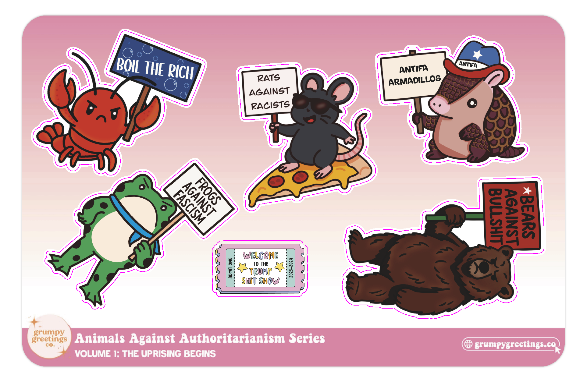 Animals Against Authoritarianism, Vol. 1 — “The Uprising Begins” Sticker Sheet