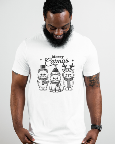 Merry Catmas T-Shirt in White