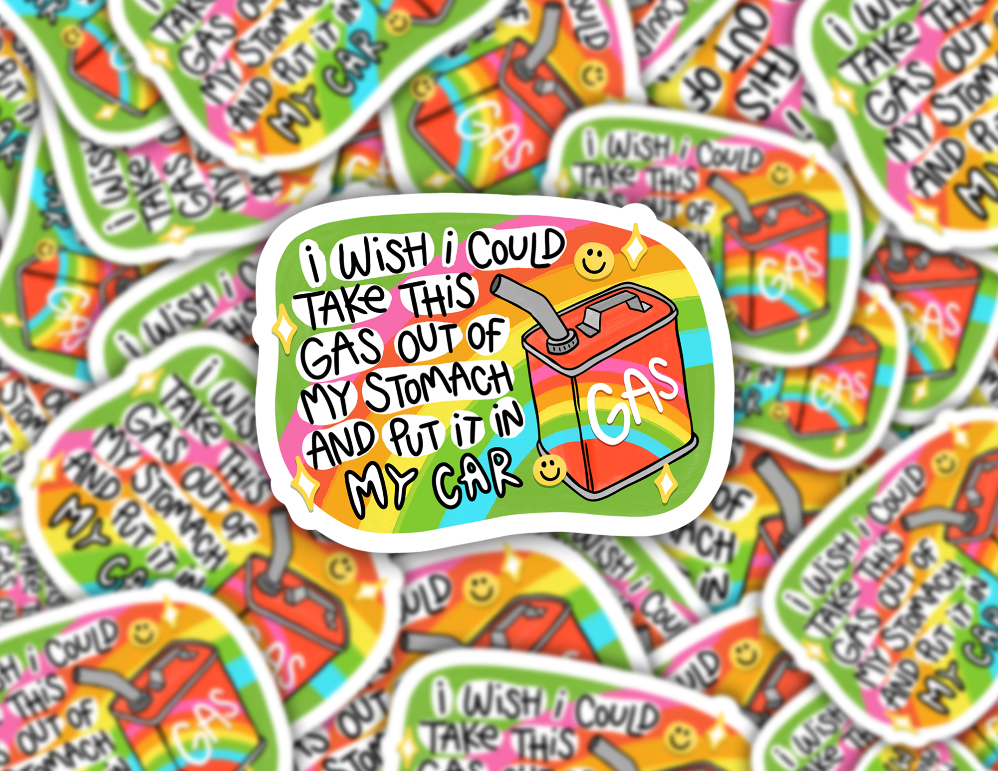 I Wish I Could Take This Gas Out of My Stomach And Put It Into My Car Sticker