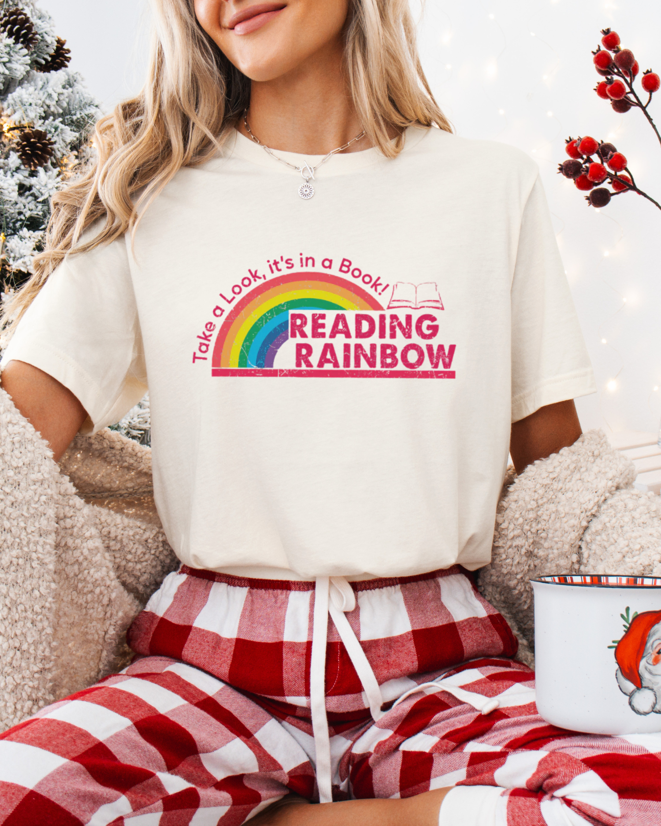 Reading Rainbow Inspired T-Shirt in Heather Natural