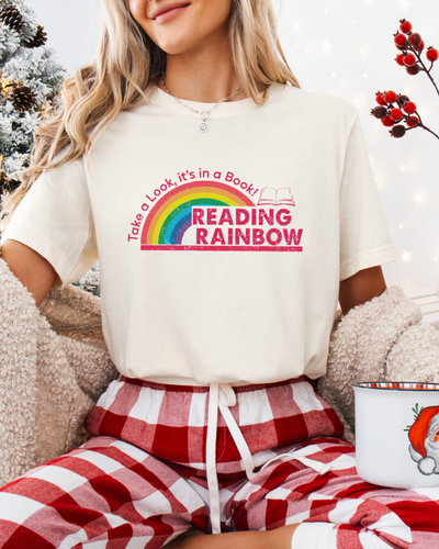 Reading Rainbow Inspired T-Shirt in Heather Natural
