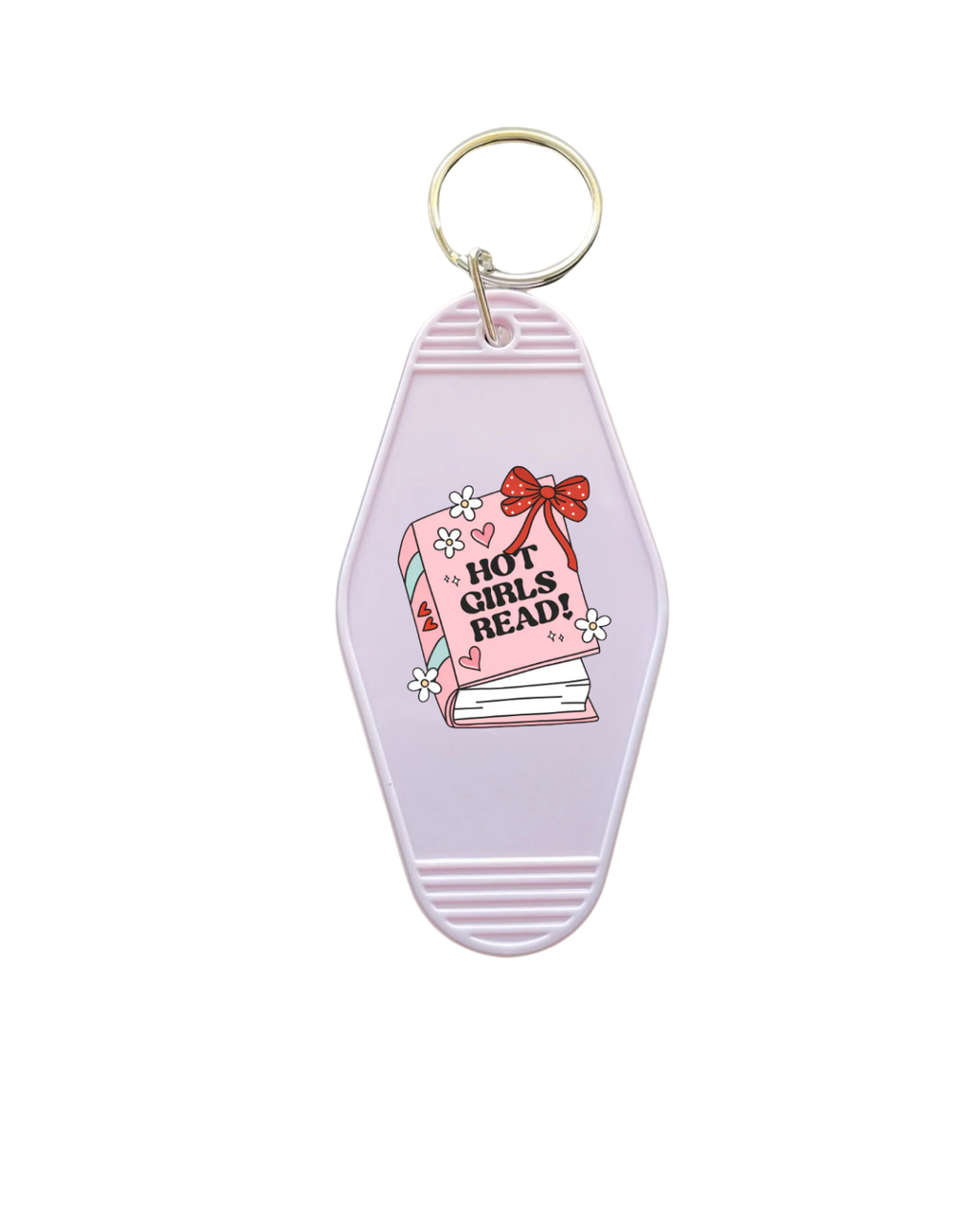 Hot Girls Read Pink Book Keychain
