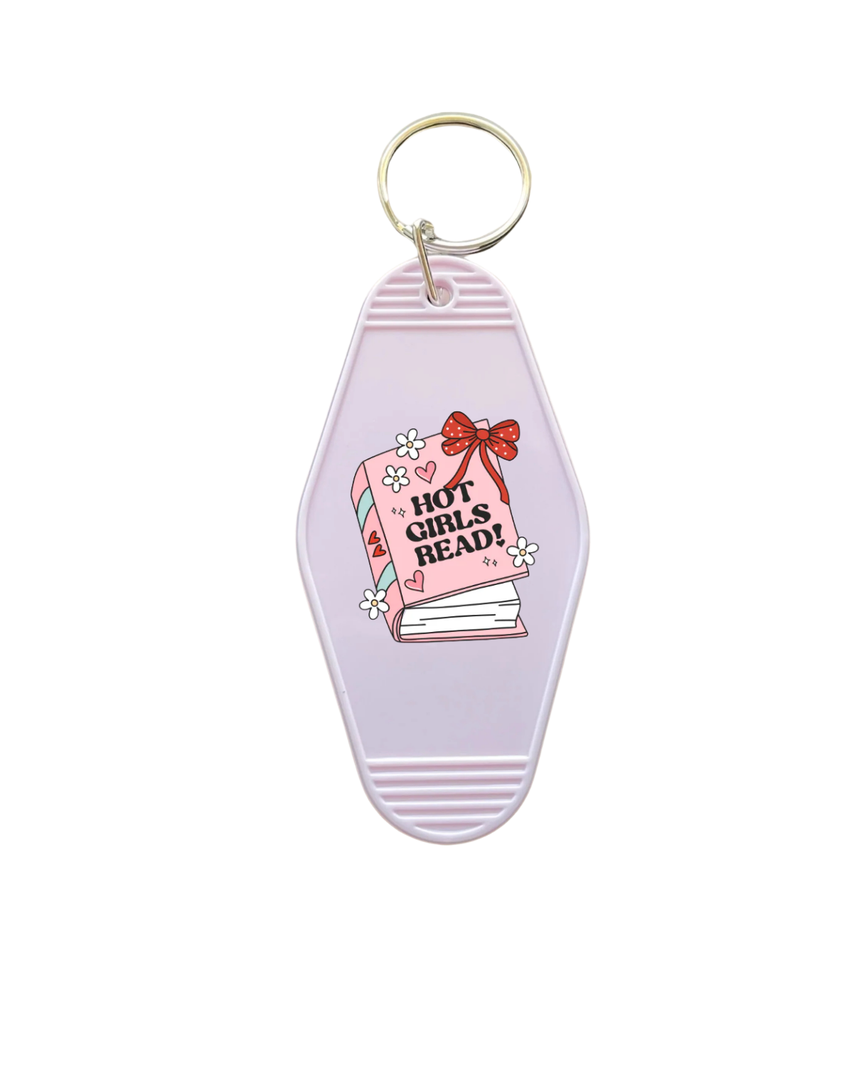 Hot Girls Read Pink Book Keychain
