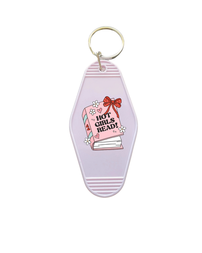 Hot Girls Read Pink Book Keychain