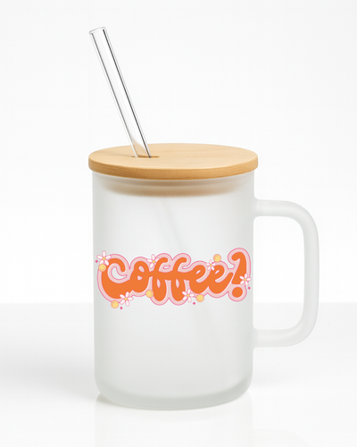 Coffee? 16 oz Frosted Glass Mug