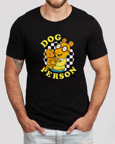 Dog Person Arthur Inspired T-Shirt in Heather Black