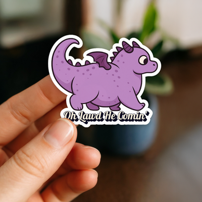 Oh Lawd He Comin' Dragon Sticker