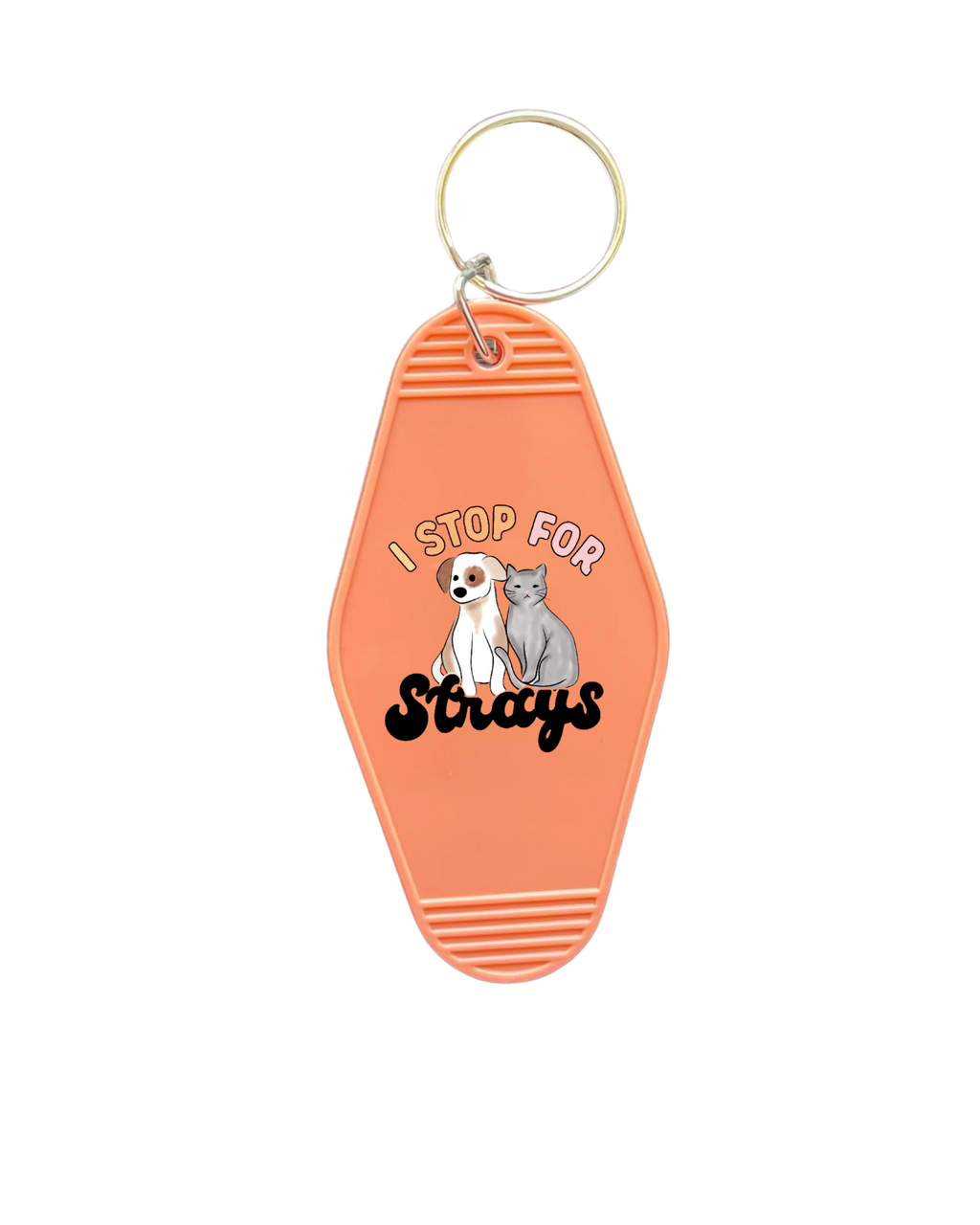 I Stop For Strays Keychain