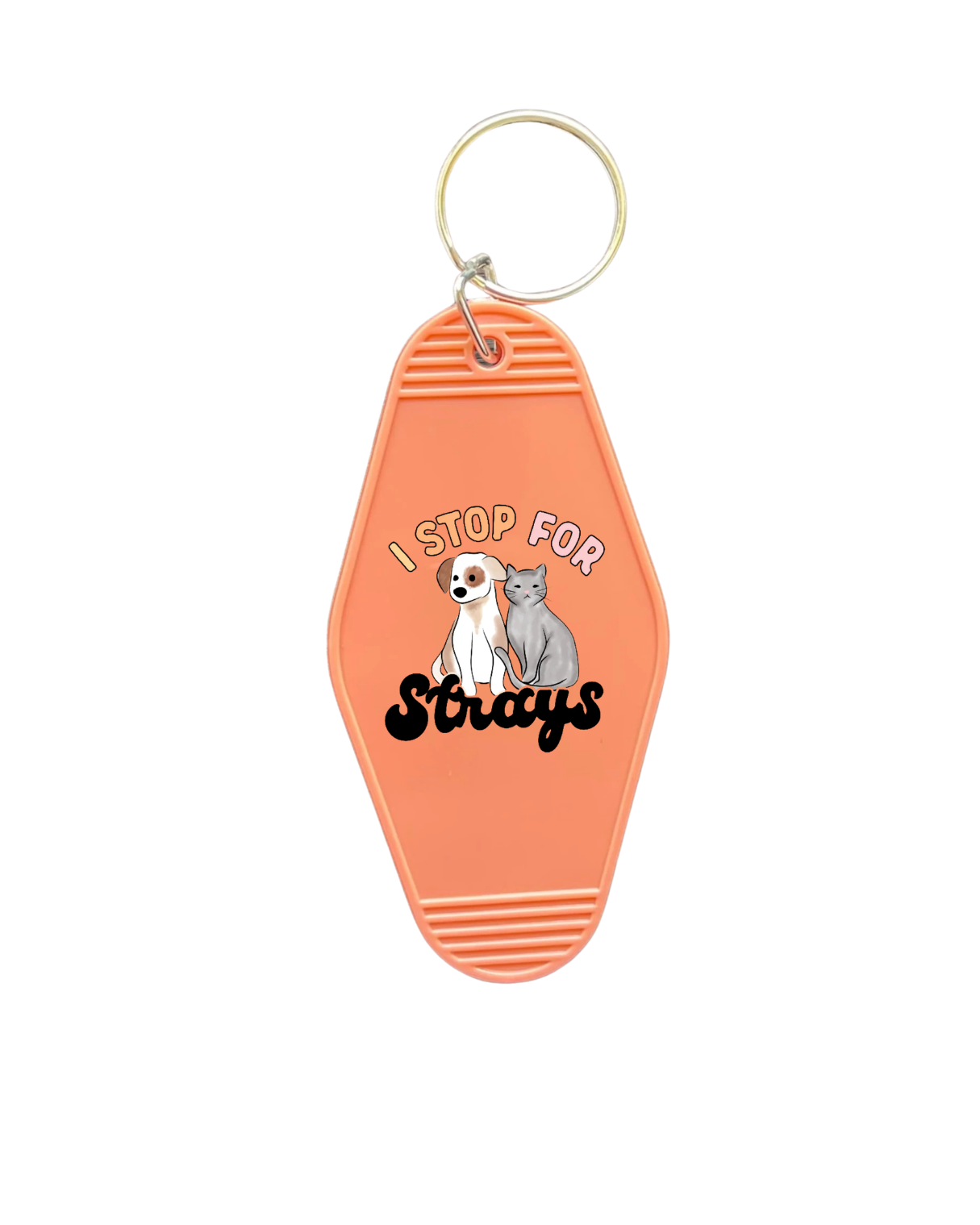 I Stop For Strays Keychain