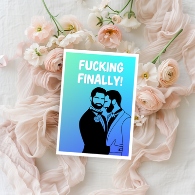 Fucking Finally Wedding MLM Greeting Card