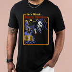 Let's Watch Scary Movies T-Shirt in Black
