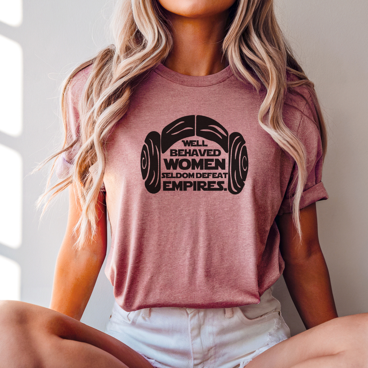 Leia Inspired T-Shirt in Heather Mauve