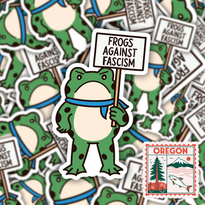 Frogs Against Fascism - Oregon Sticker