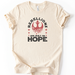 Rebellions Are Built On Hope T-Shirt in Heather Natural