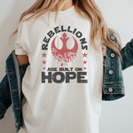 Rebellions Are Built On Hope T-Shirt in Heather Natural