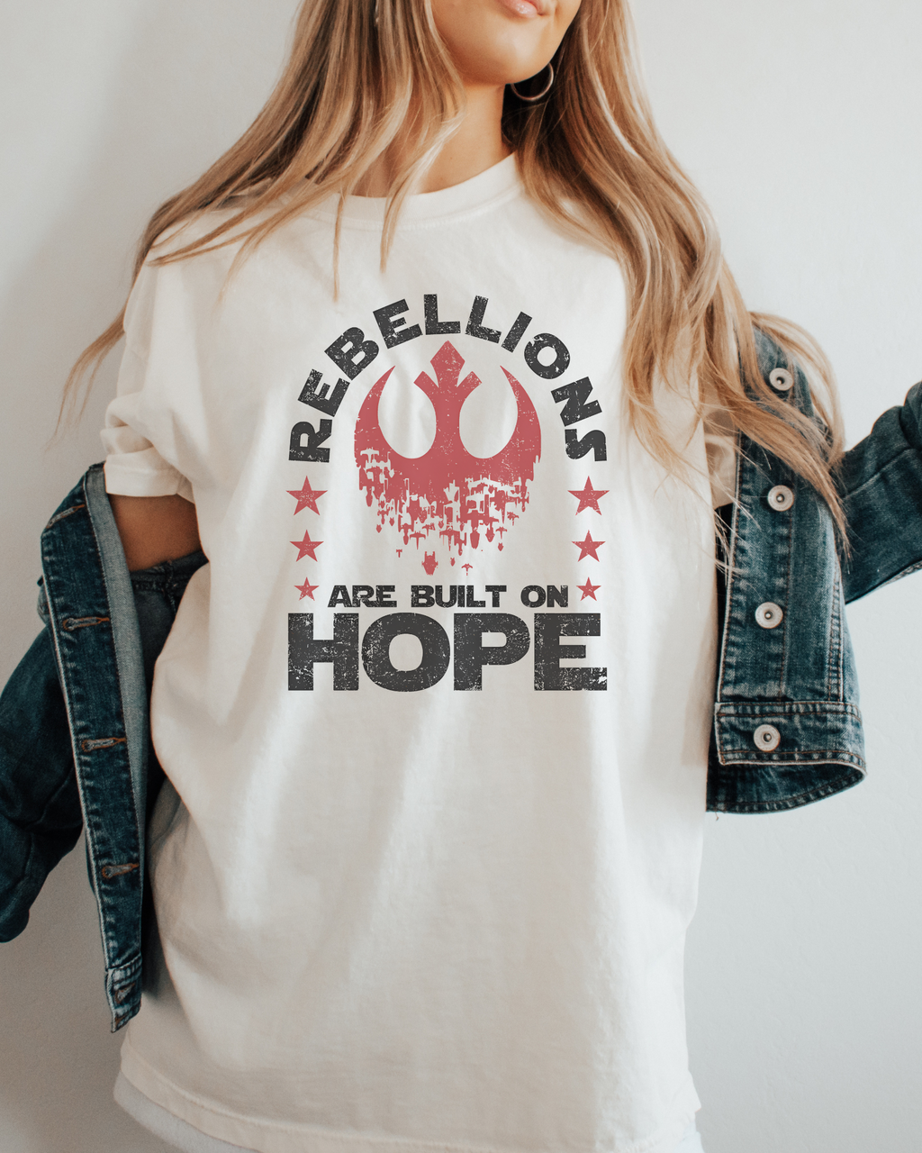Rebellions Are Built On Hope T-Shirt in Heather Natural