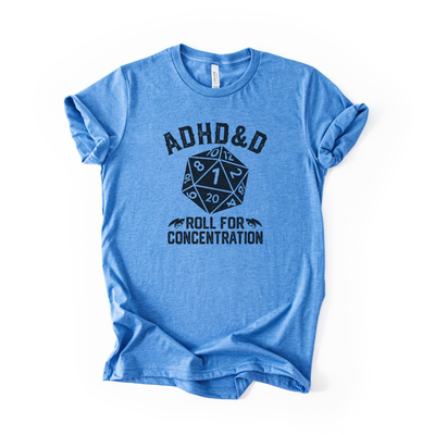 ADHD&D T-Shirt in Heather Columbia Blue