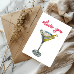 Olive You Martini Valentine's Day Card