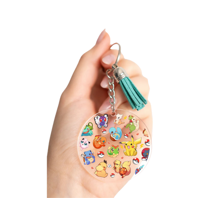 Poke Buddies Round 2" Keychain with Tassel
