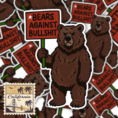 Bears Against Bullshit - California Sticker