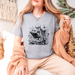 Skeleton Reading T-Shirt in Athletic Heather