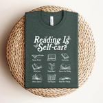 Reading is Self-Care T-Shirt in Heather Forest