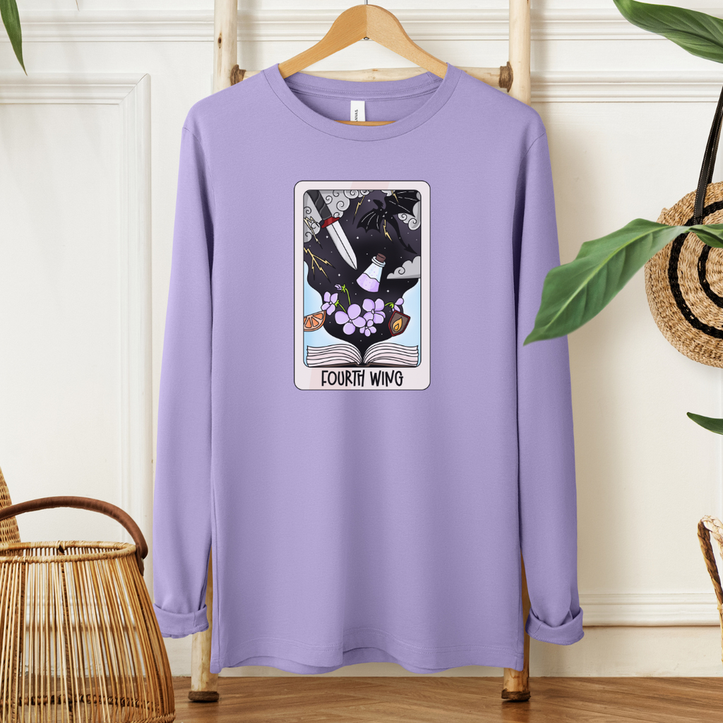 Fourth Wing Tarot Long Sleeve T-Shirt in Heather Dark Lavender