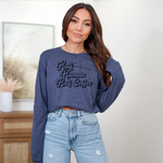 Half Human, Half Coffee Long Sleeve T-Shirt in Heather Navy