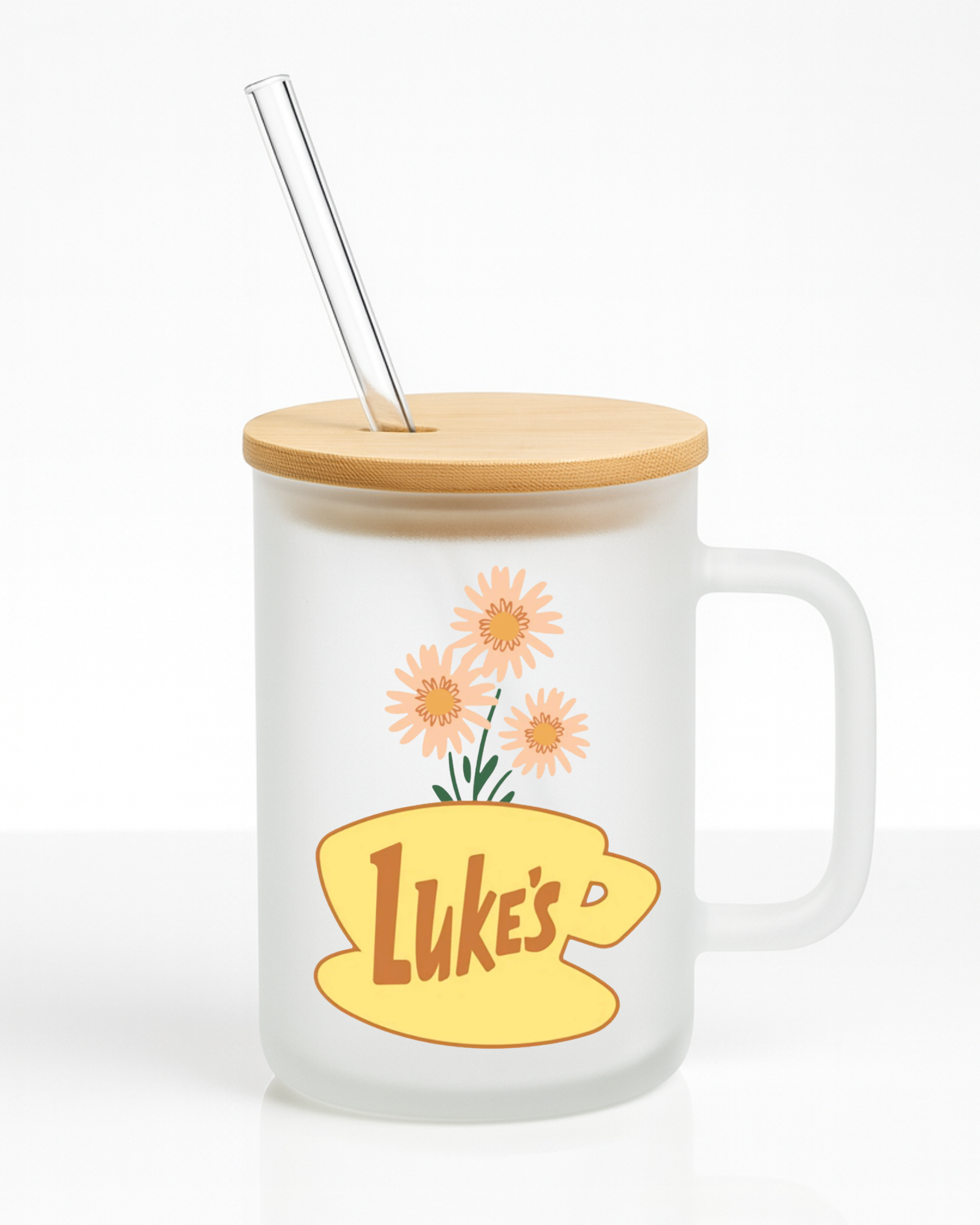 Luke's Inspired 16 oz Frosted Glass Mug