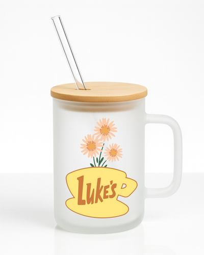 Luke's Inspired 16 oz Frosted Glass Mug
