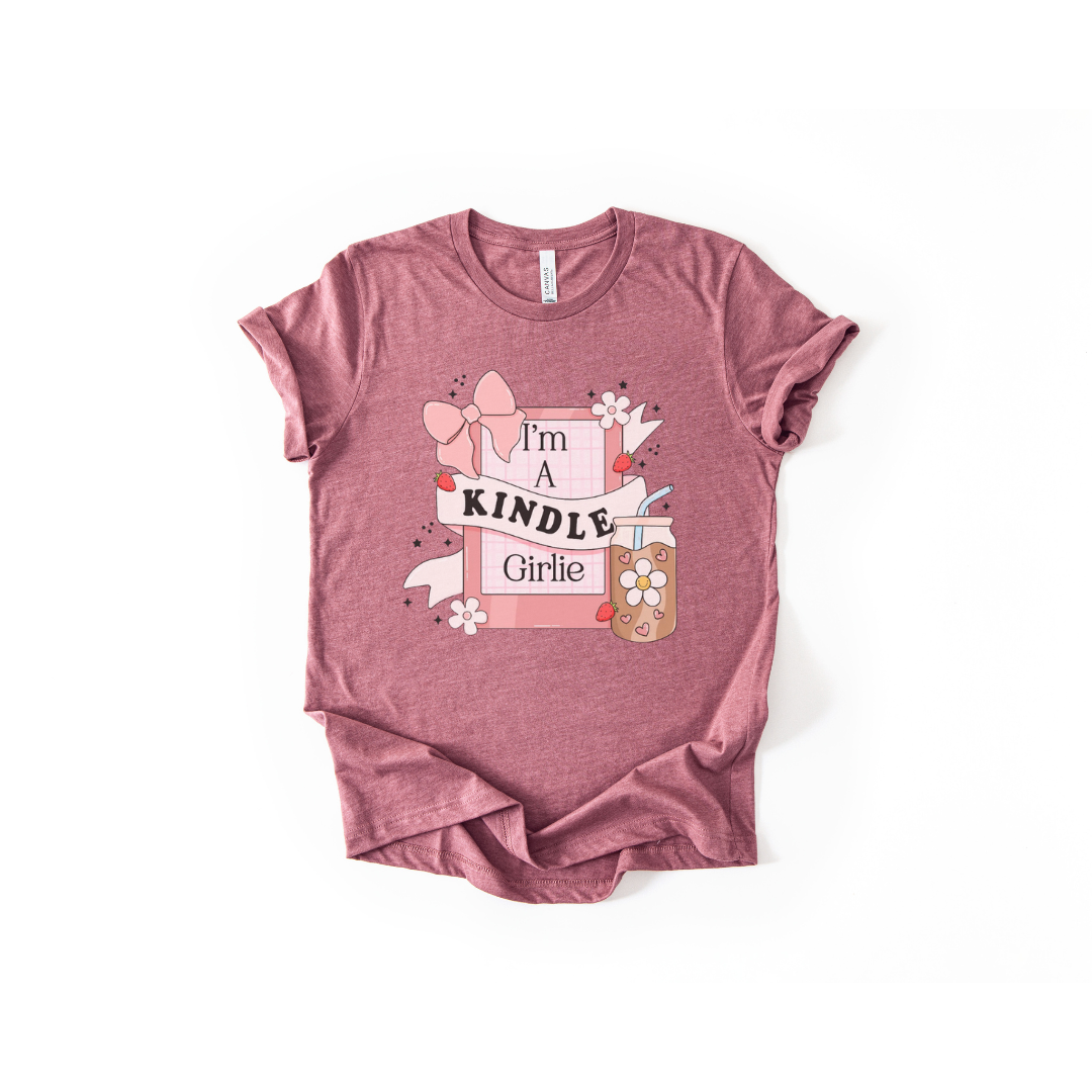 I'm A Kindle Girlie T-Shirt in Heather Mauve