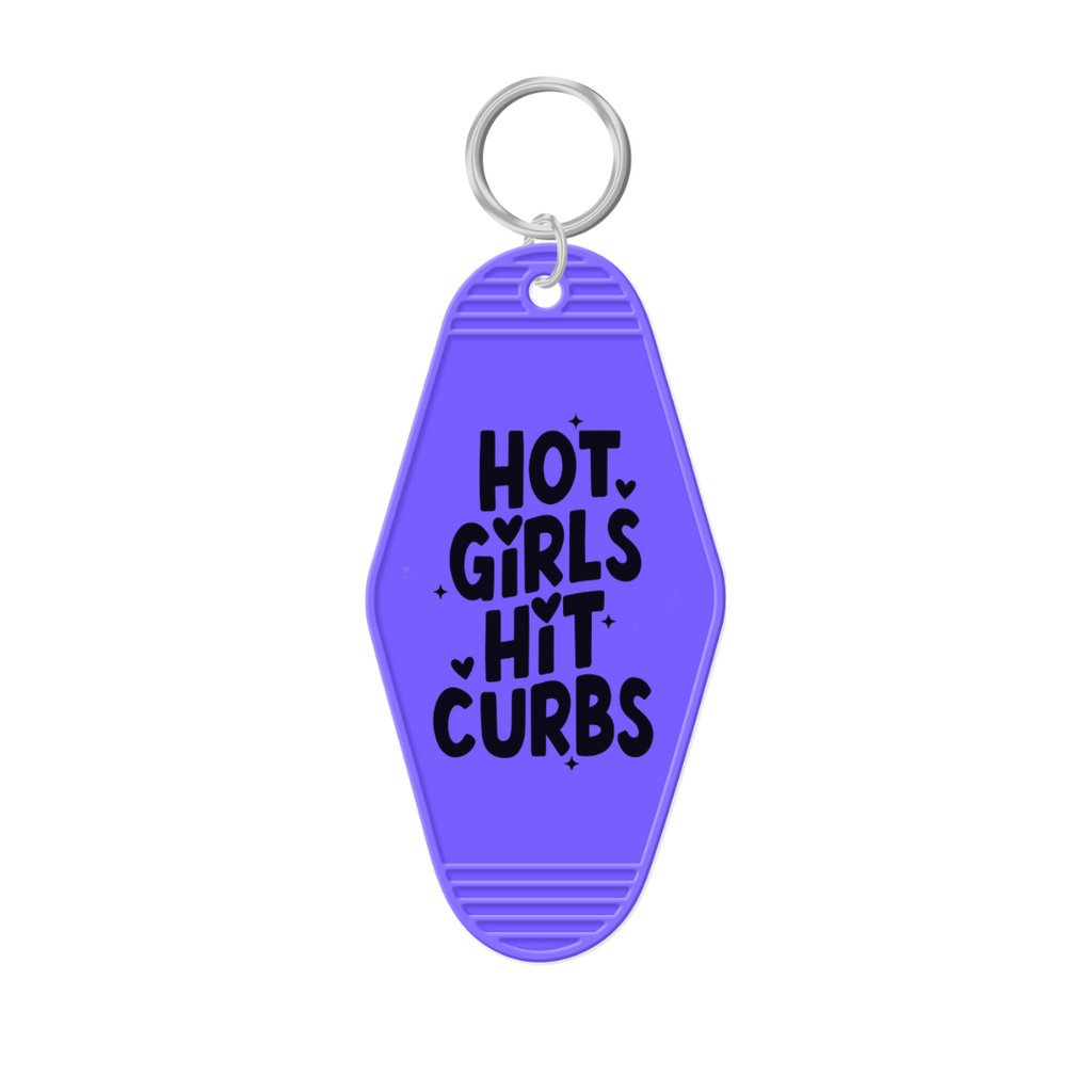 Hot Girls Hit Curbs Keychain