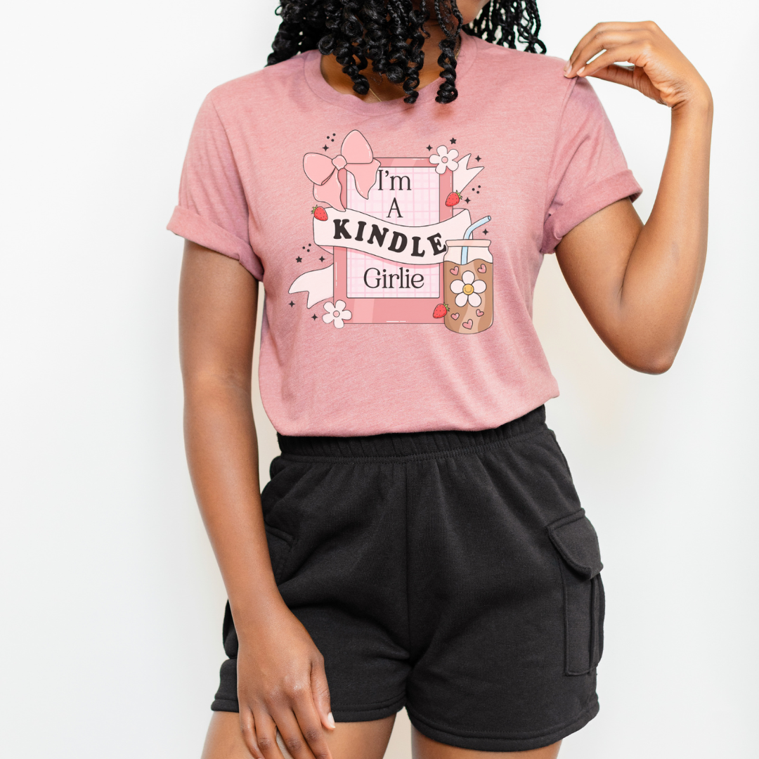 I'm A Kindle Girlie T-Shirt in Heather Mauve