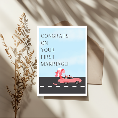 Congrats On Your First Marriage Wedding Greeting Card