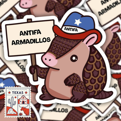 ANTIFA Armadillo - Texas Sticker