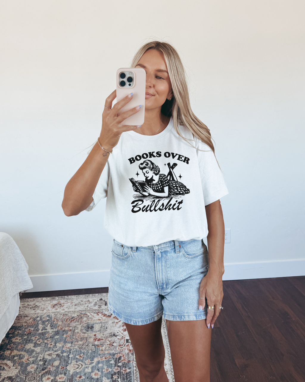 Books Over Bullshit T-Shirt in White