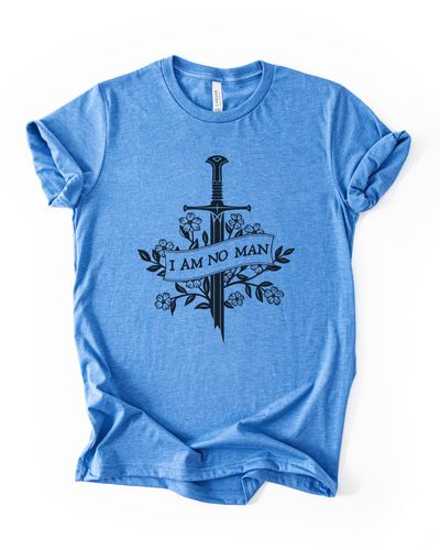 I Am No Man LOTR Inspired T-Shirt in Heather Columbia Blue