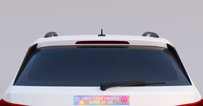 Only Ugly People Honk At Me Bumper Sticker