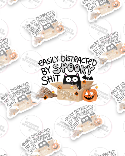 Easily Distracted By Spooky Shit Sticker