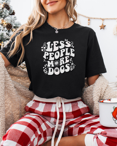 Less People More Dogs T-Shirt in Black