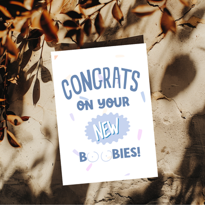 Congrats On Your New Boobies Greeting Card