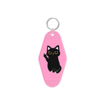 Middle Finger Black Cat Keychain