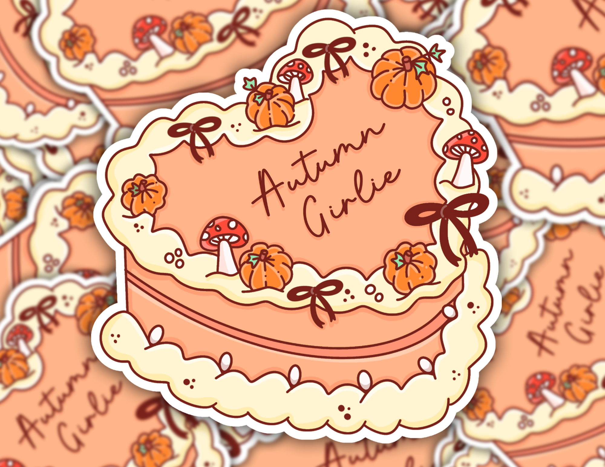 Autumn Girlie Cake Sticker