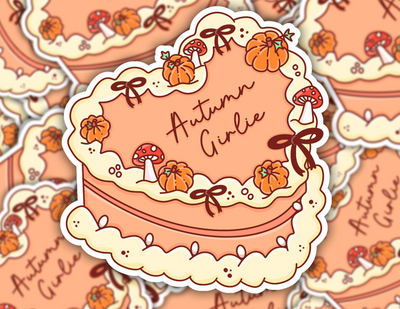 Autumn Girlie Cake Sticker