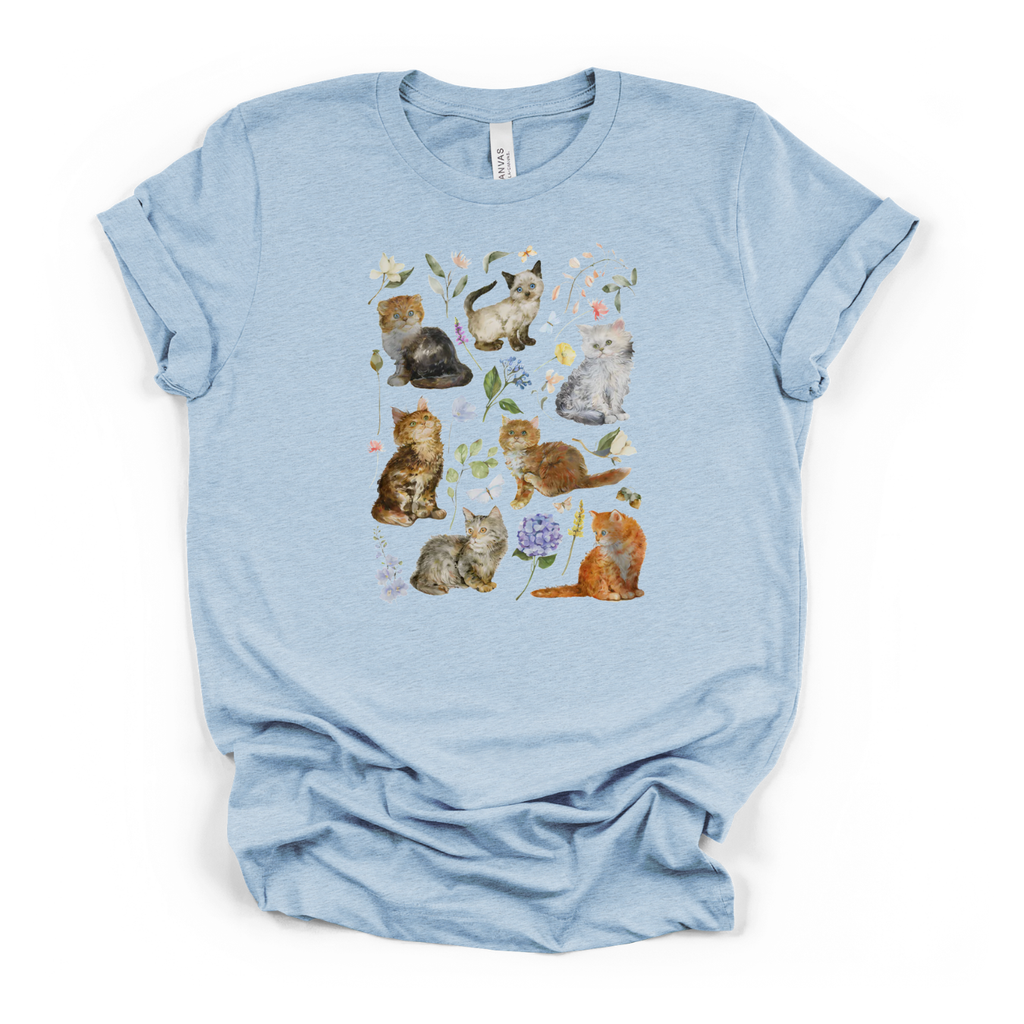 Cats Are Life T-Shirt in Baby Blue
