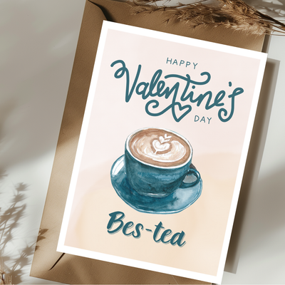 Happy Valentine's Day Bes-tea Card