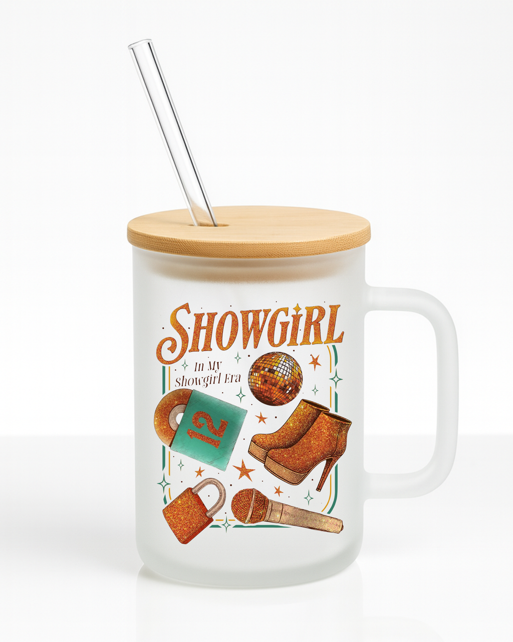 In My Showgirl Era 16 oz Frosted Glass Mug