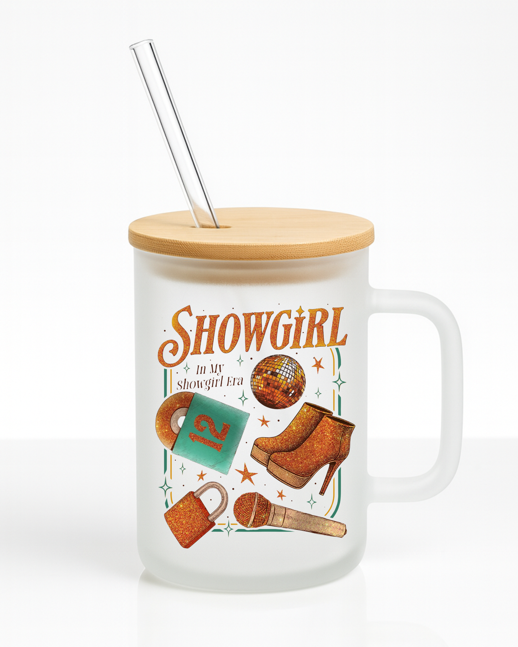 In My Showgirl Era 16 oz Frosted Glass Mug